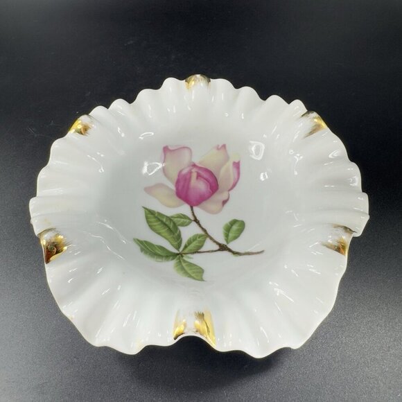 Mitterteich Bavaria Germany Fine Porcelain Dish Plate Trinket Holder Ruffled VTG - Picture 10 of 12